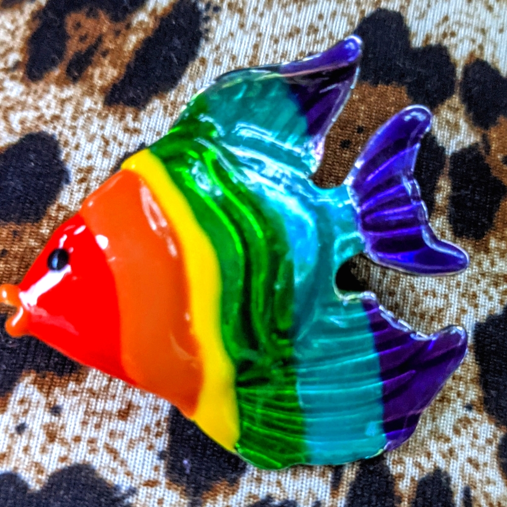 Vintage Tropical Fish Pendant / Brooch